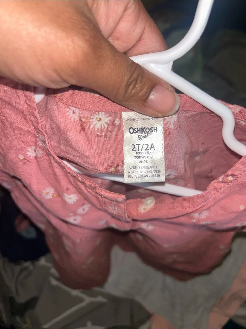 🍄3 for $10🍄 OshKosh B'gosh Dusty Rose Floral Henley Top